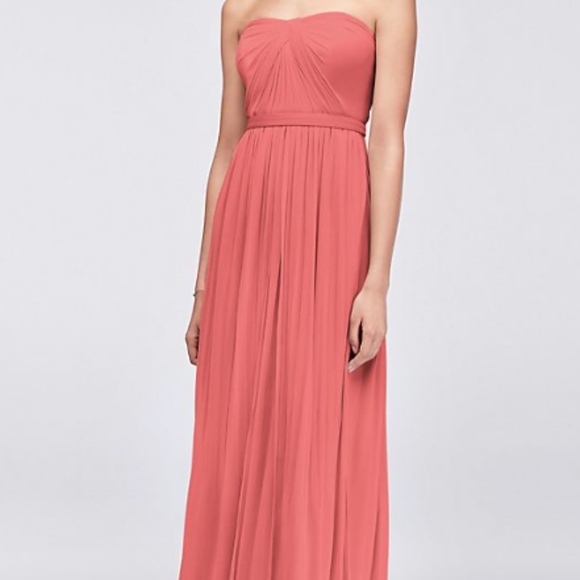 Davids Bridal Versa Convertible Mesh Dress - Coral - Picture 3 of 3
